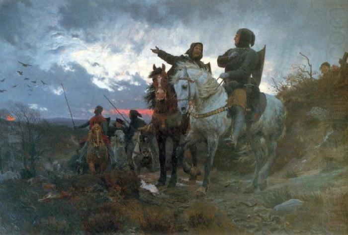 Otto Bache De sammensvorne rider fra Finderup efter mordet pa Erik Klipping Skt. Cacilienat 1286 china oil painting image
